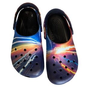 Crocs Kids Multicolor Lightning Classic Clogs – Size J1